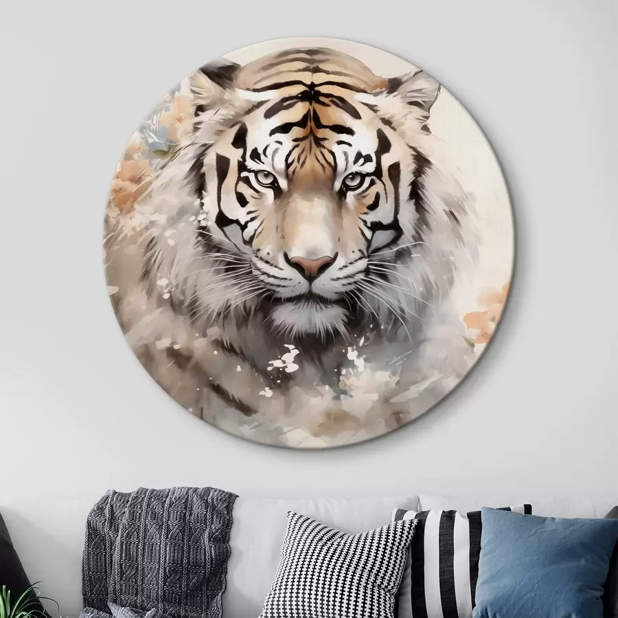 carta da parati Ritratto astratto di una tigre tra le macchie nr. r42421