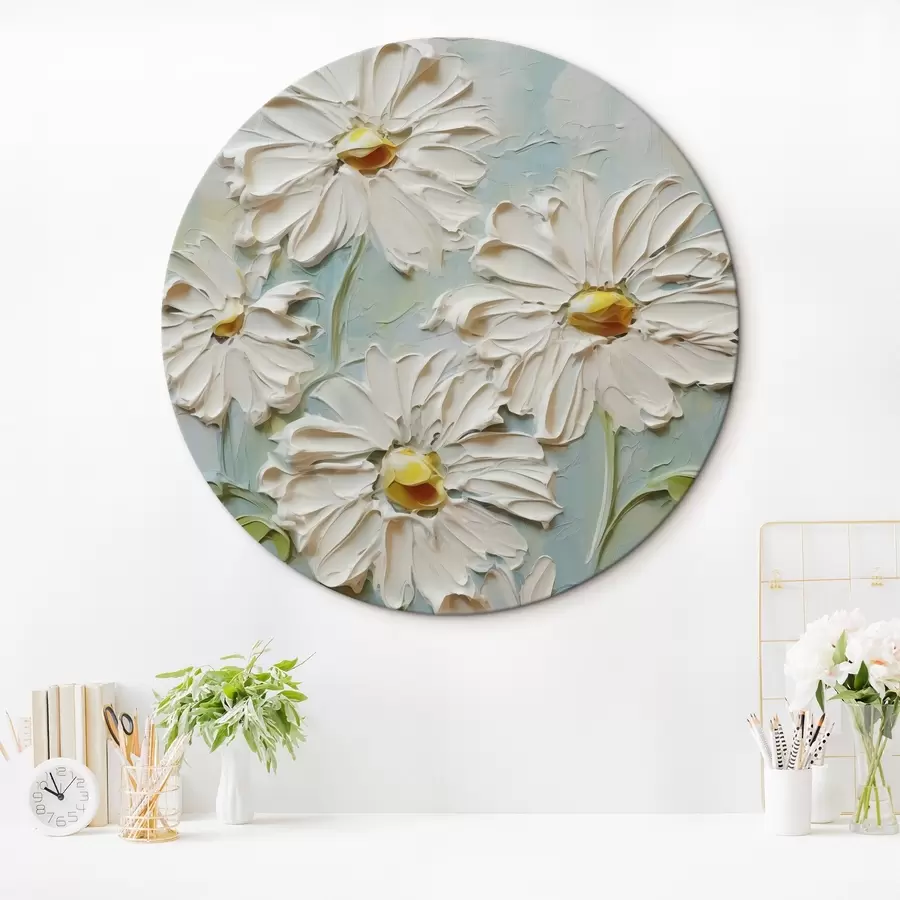 carta da parati Margherite bianche ad imitazione di pennellate di colore nr. r42422