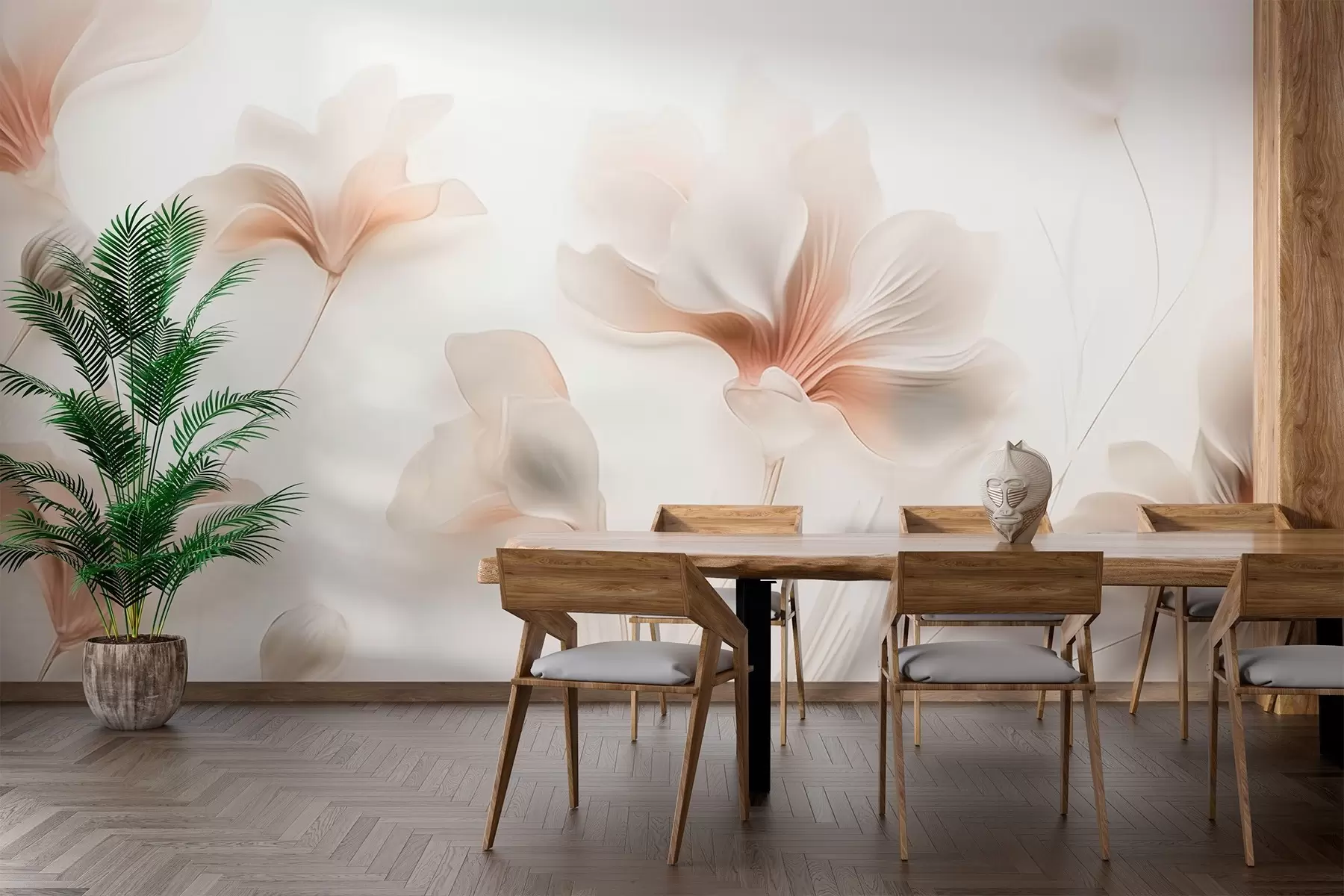 Carta da parati Floreale Fiori eleganti in colori pastello n. w02759