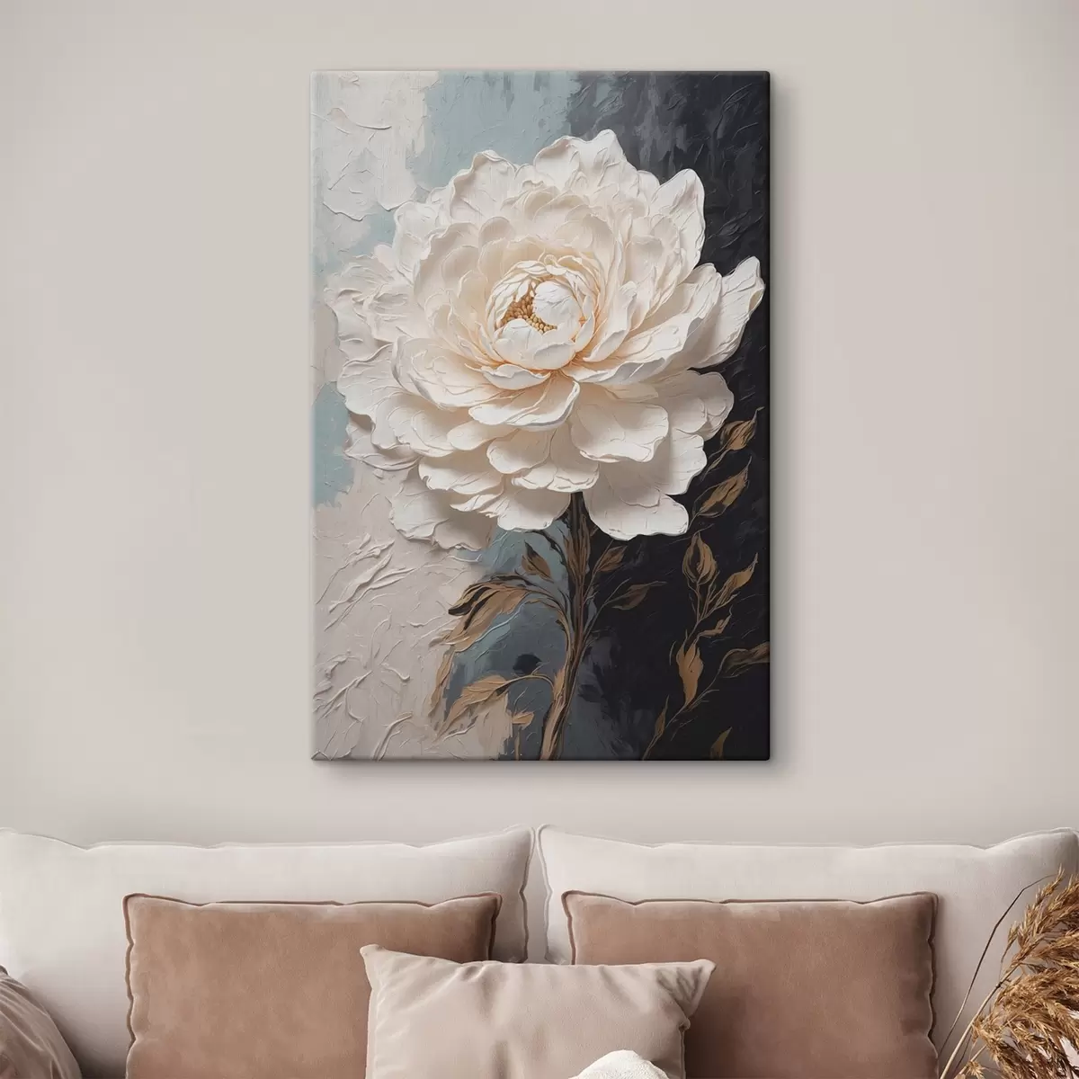 carta da parati Fiore su sfondo ad olio in bianco e nero nr. s42249