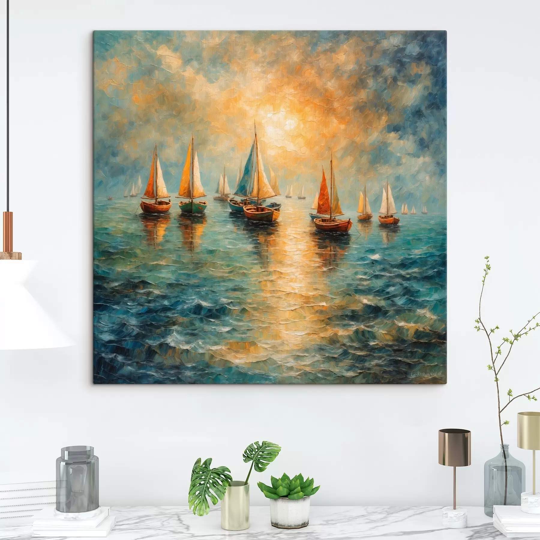 carta da parati Navi che salpano verso il tramonto nr. s42251