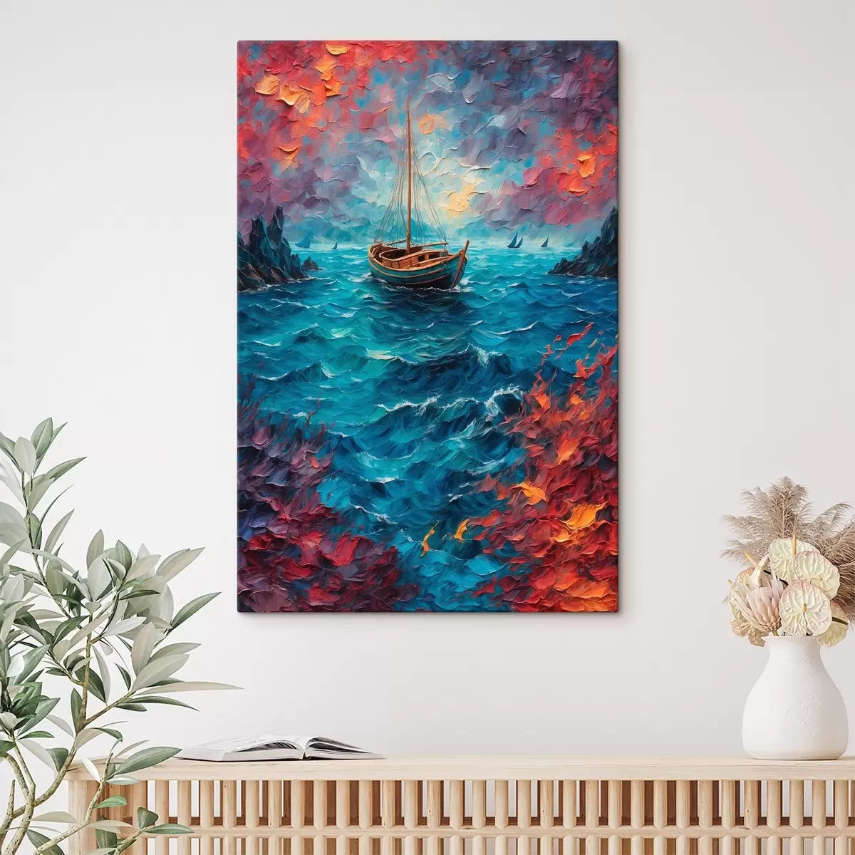 carta da parati Nave che naviga in un mare impetuoso nr. s42250