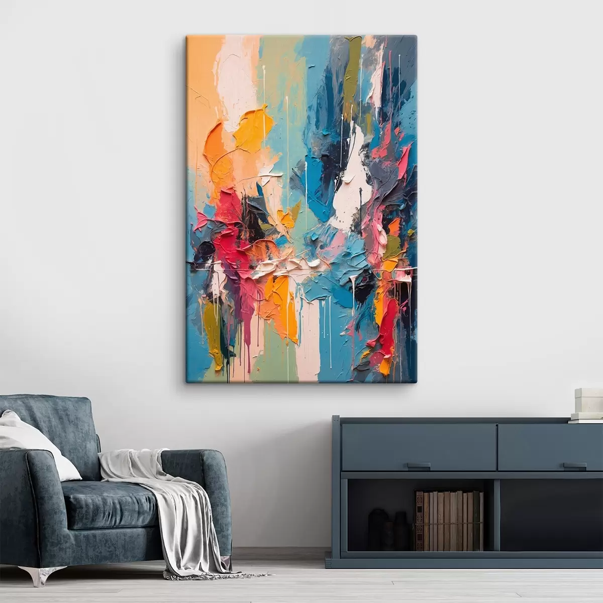 carta da parati Quadro astratto multicolore in stile pittura ad olio nr. s42256