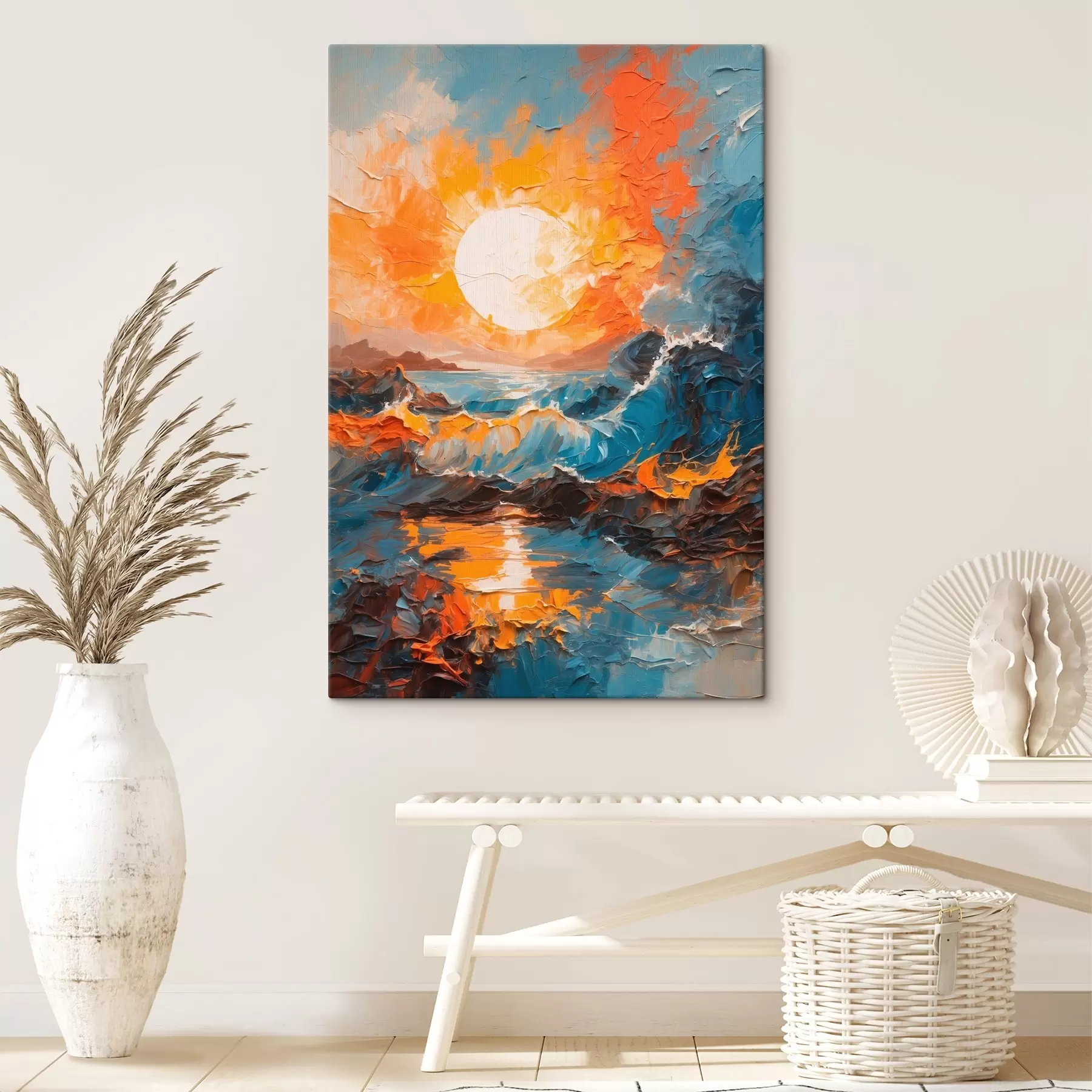 carta da parati Mare in tempesta e sole in stile pittura ad olio nr. s42257