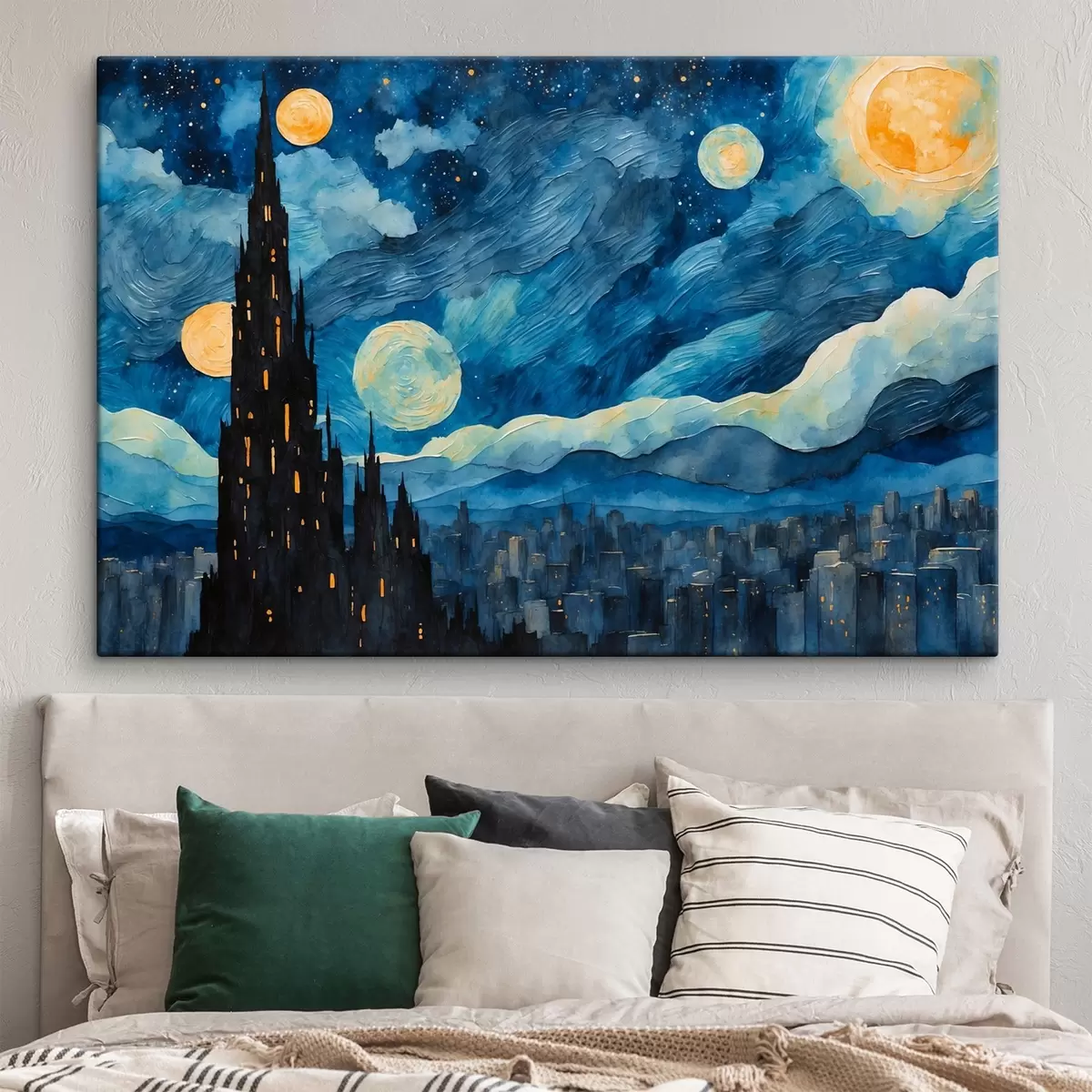 carta da parati Città notturna in stile pittura ad olio nr. s42268