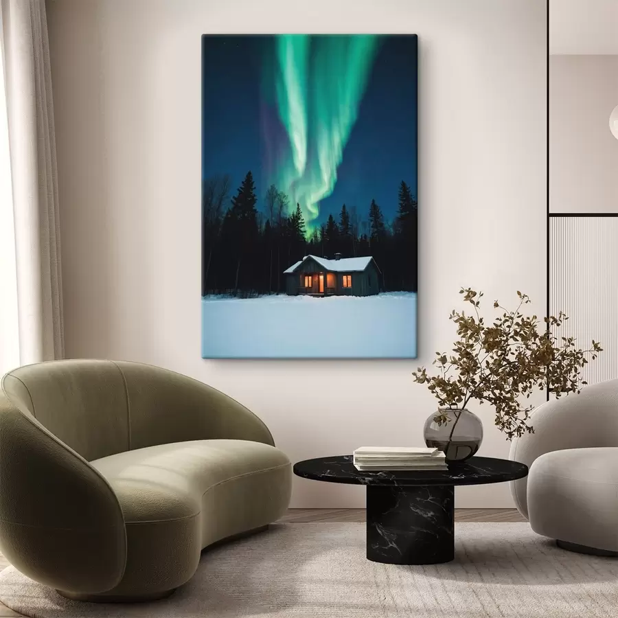 carta da parati Cabina nella foresta invernale nr. s42277