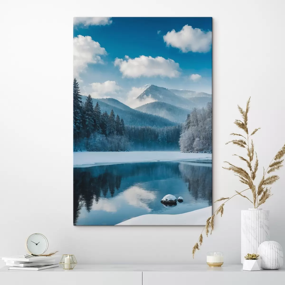 carta da parati Vista sulla foresta invernale e sulle montagne nr. s42278