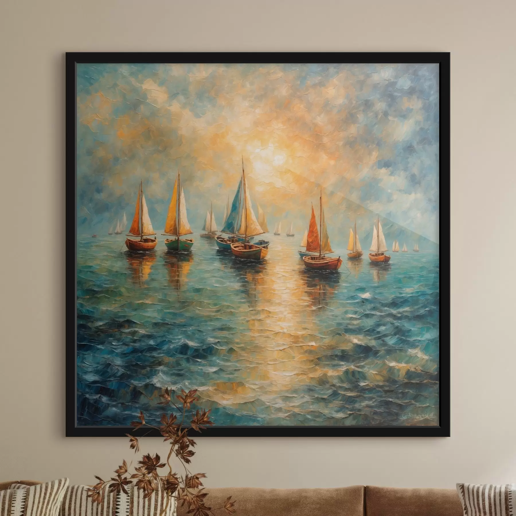 carta da parati Navi che salpano verso il tramonto nr. f42251