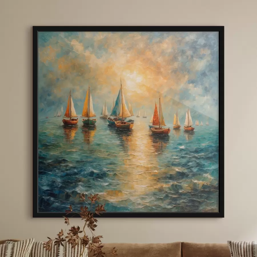 carta da parati Navi che salpano verso il tramonto nr. f42251