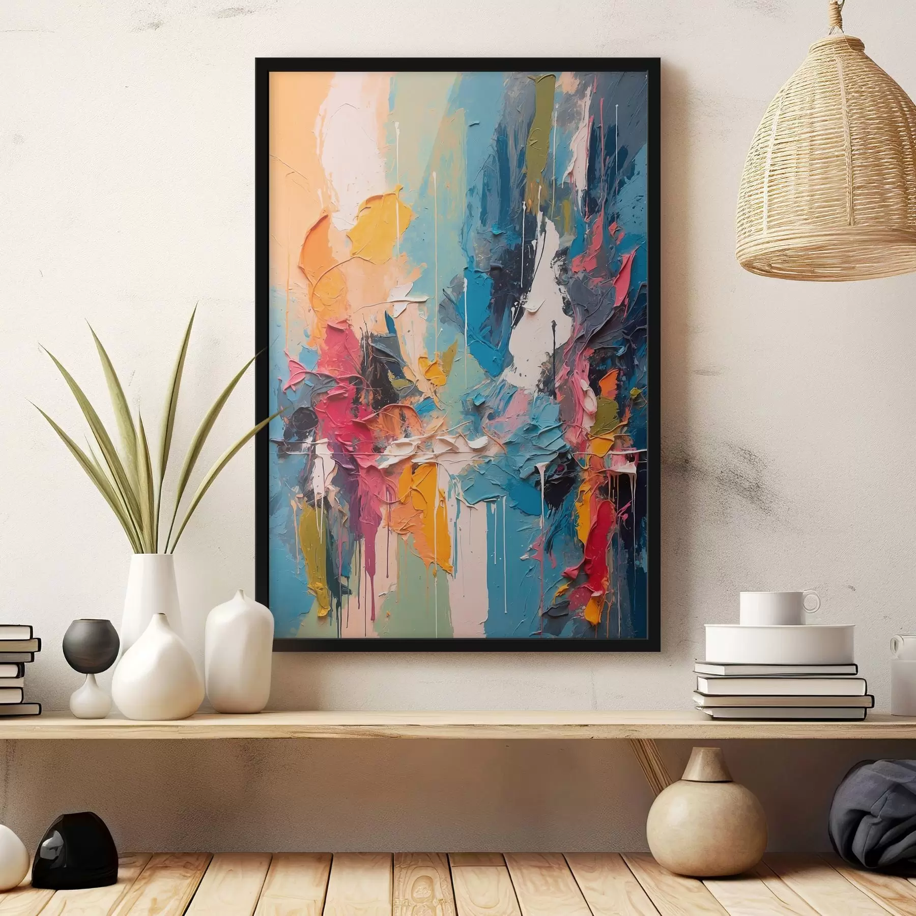 carta da parati Quadro astratto multicolore in stile pittura ad olio nr. f42256