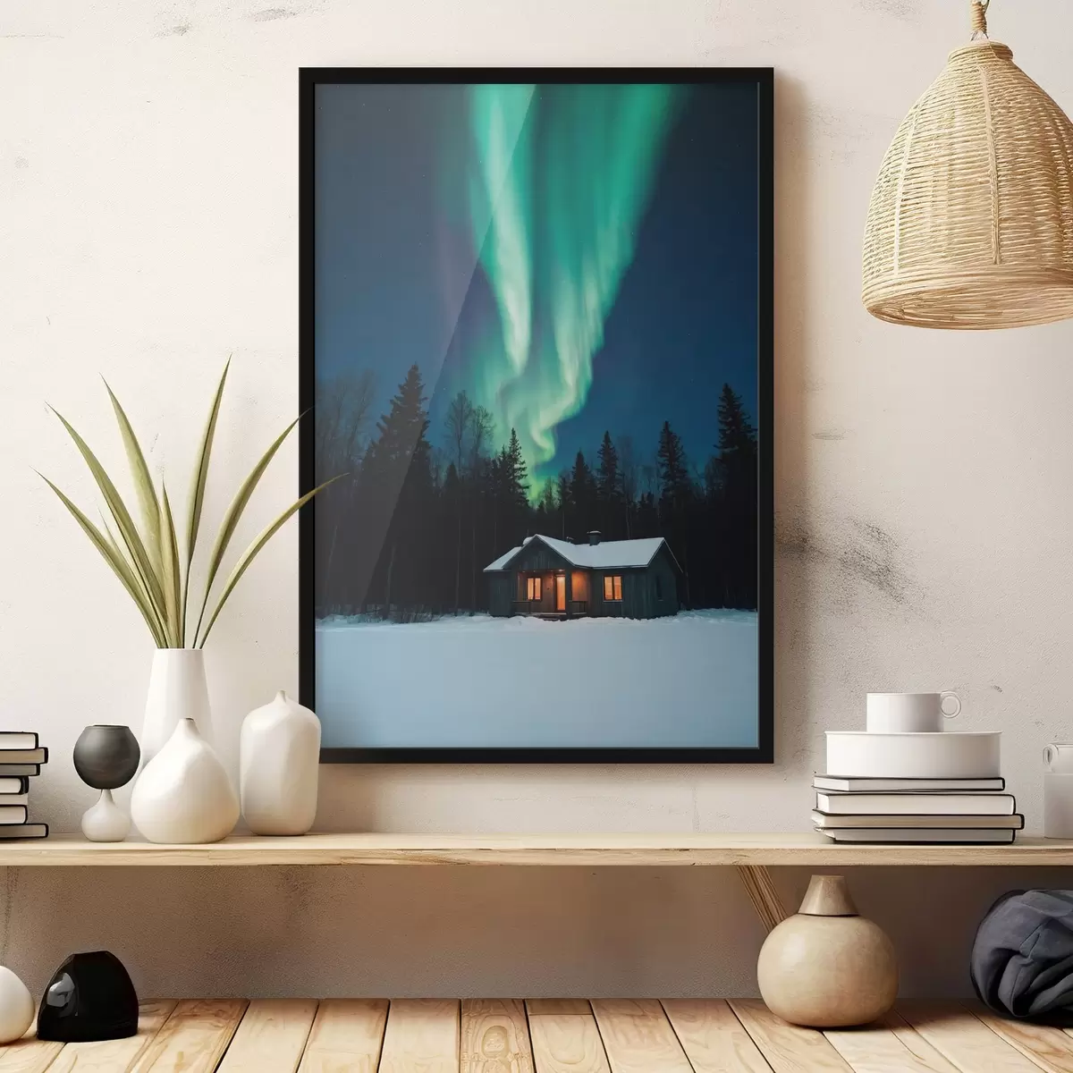 Poster Cabina nella foresta invernale f42277