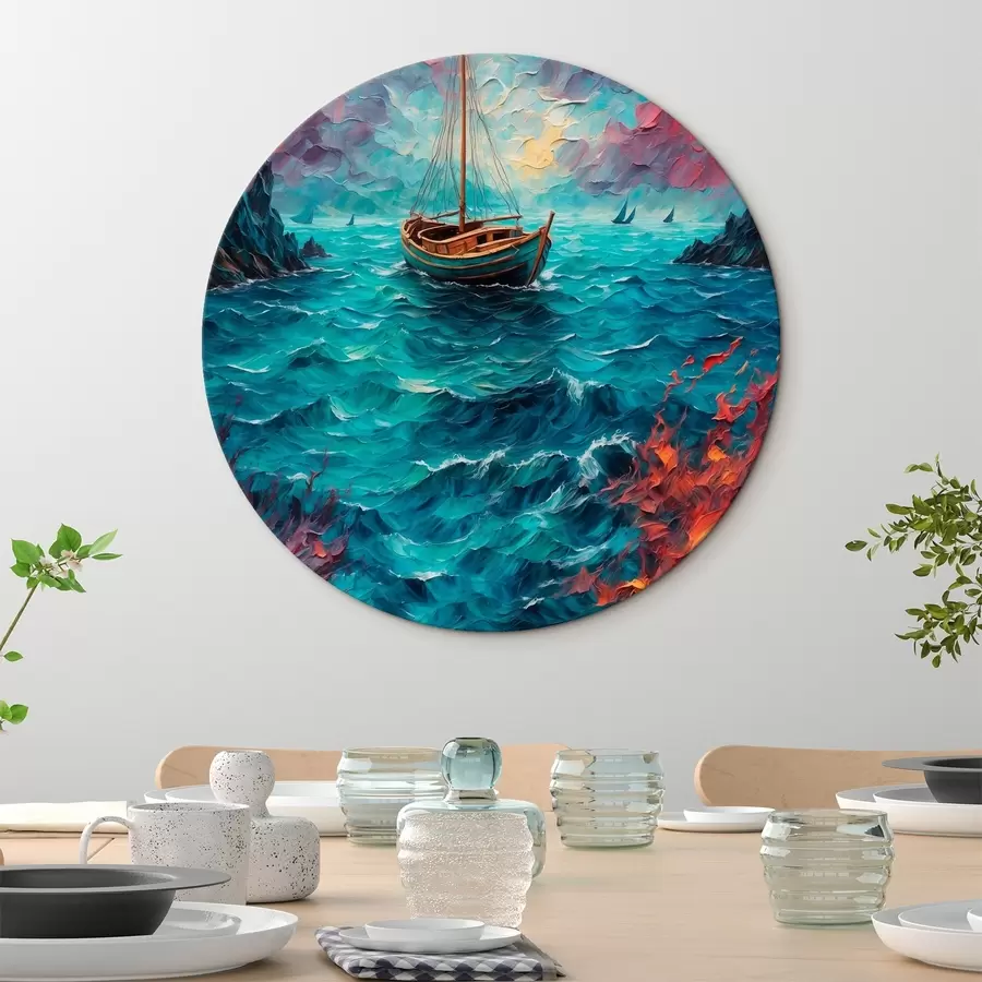 carta da parati Nave che naviga in un mare impetuoso nr. r42250