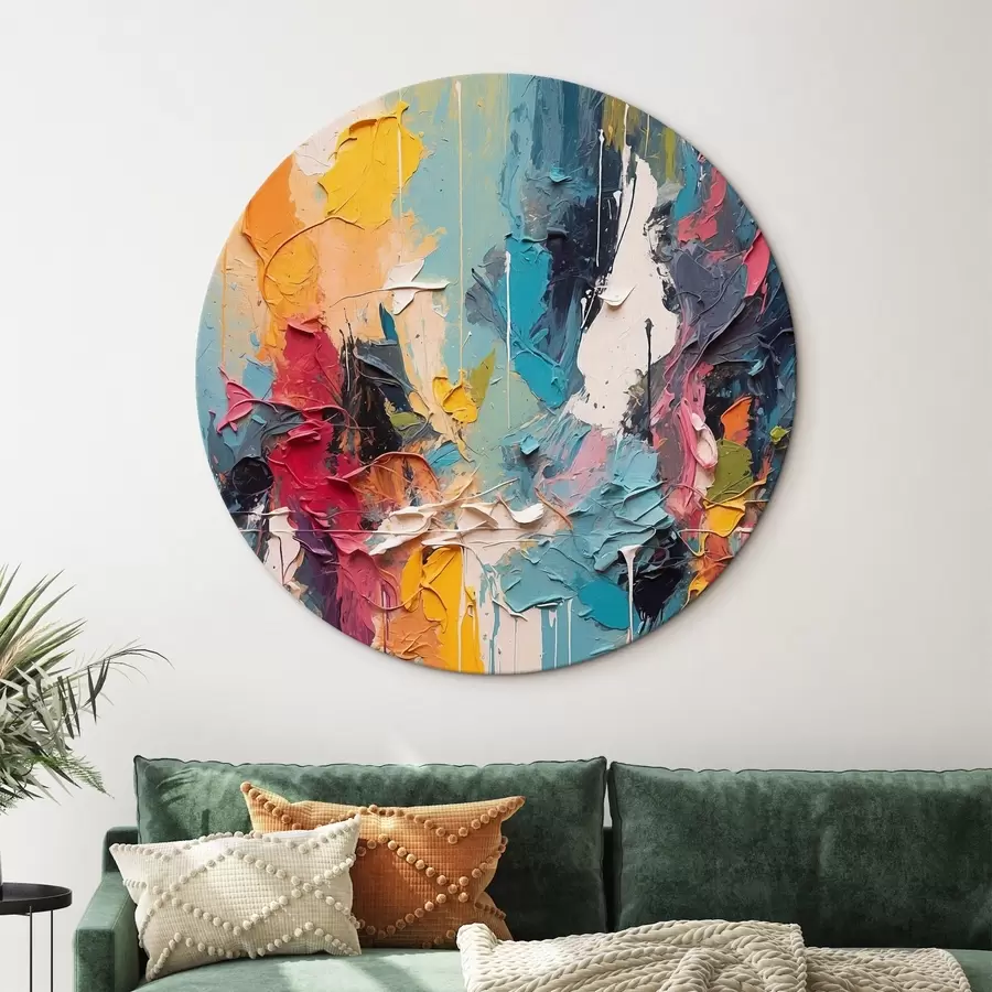 carta da parati Quadro astratto multicolore in stile pittura ad olio nr. r42256