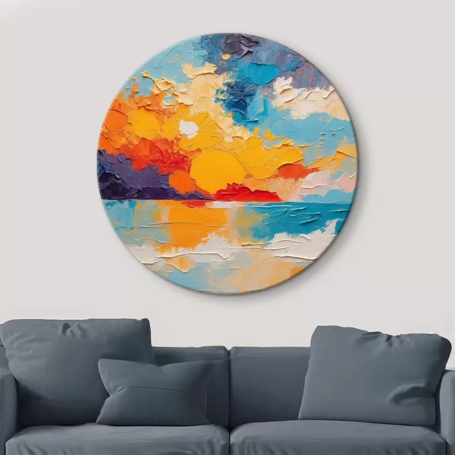 carta da parati Vista del mare e del sole in stile pittura ad olio nr. r42258