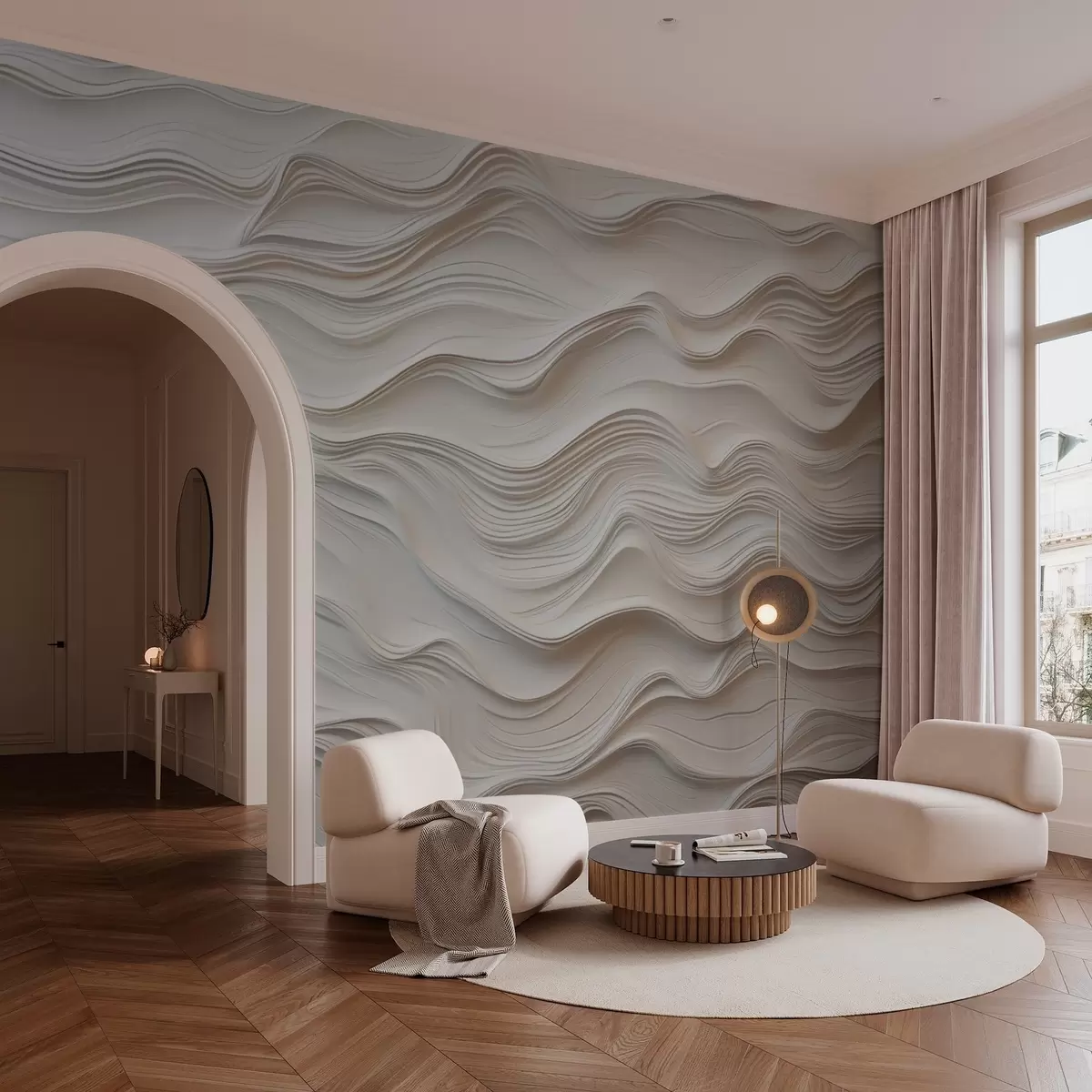 carta da parati Imitazione astratta di un motivo ondulato in rilievo nr. w02790