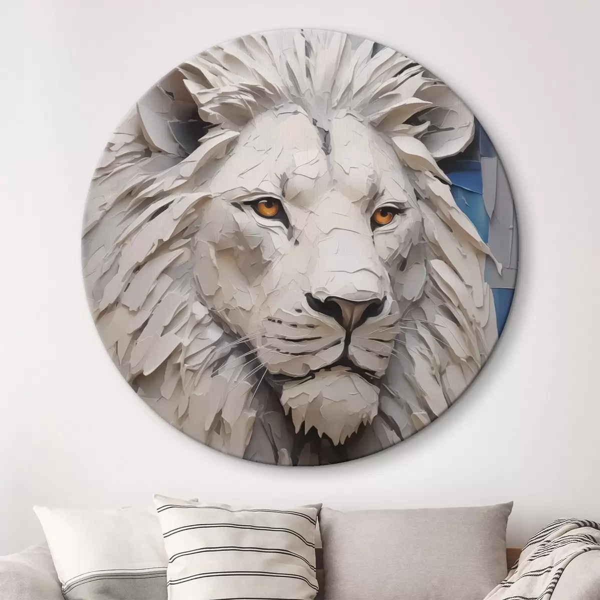 Quadri rotondi Pittura a imitazione del leone r42468