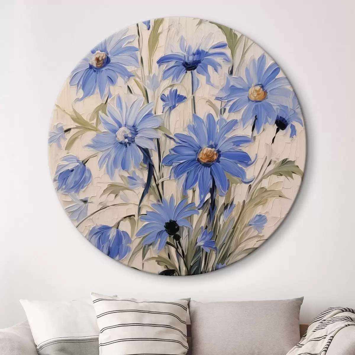 Quadri rotondi Pittura a imitazione di fiori selvatici r42471