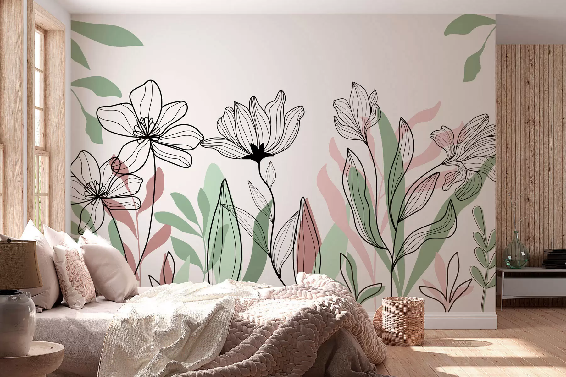 Carta da parati nature Fiori boho 