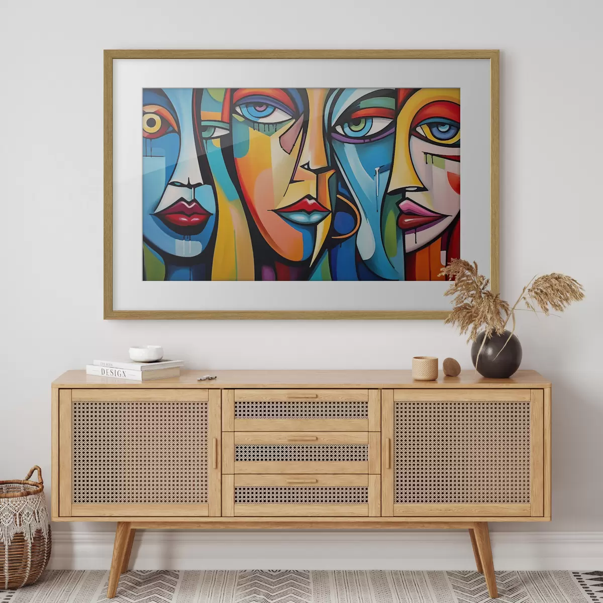 Poster Volti nei colori primari f42473