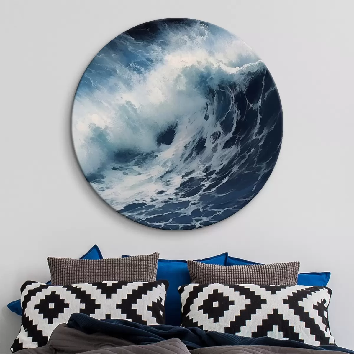 Quadri rotondi Onda oceanica in tempesta r42487