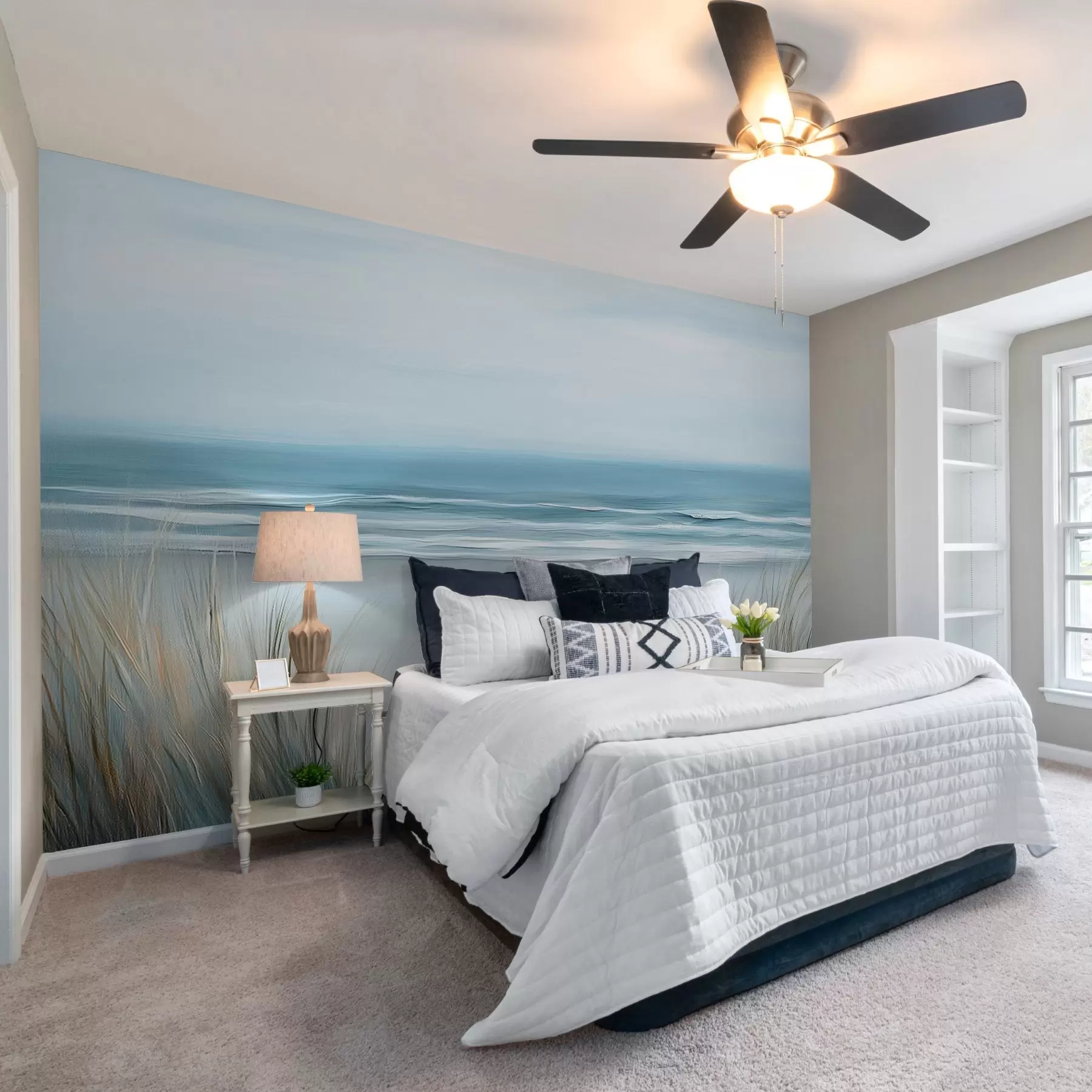 Carta da parati nature Paesaggio con spiaggia selvaggia nello stile della pittura ad olio 