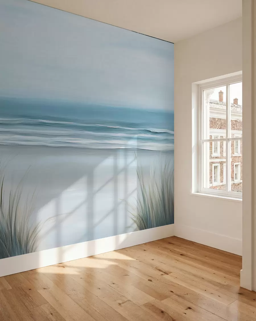 Carta da parati nature Paesaggio con spiaggia selvaggia nello stile della pittura ad olio 