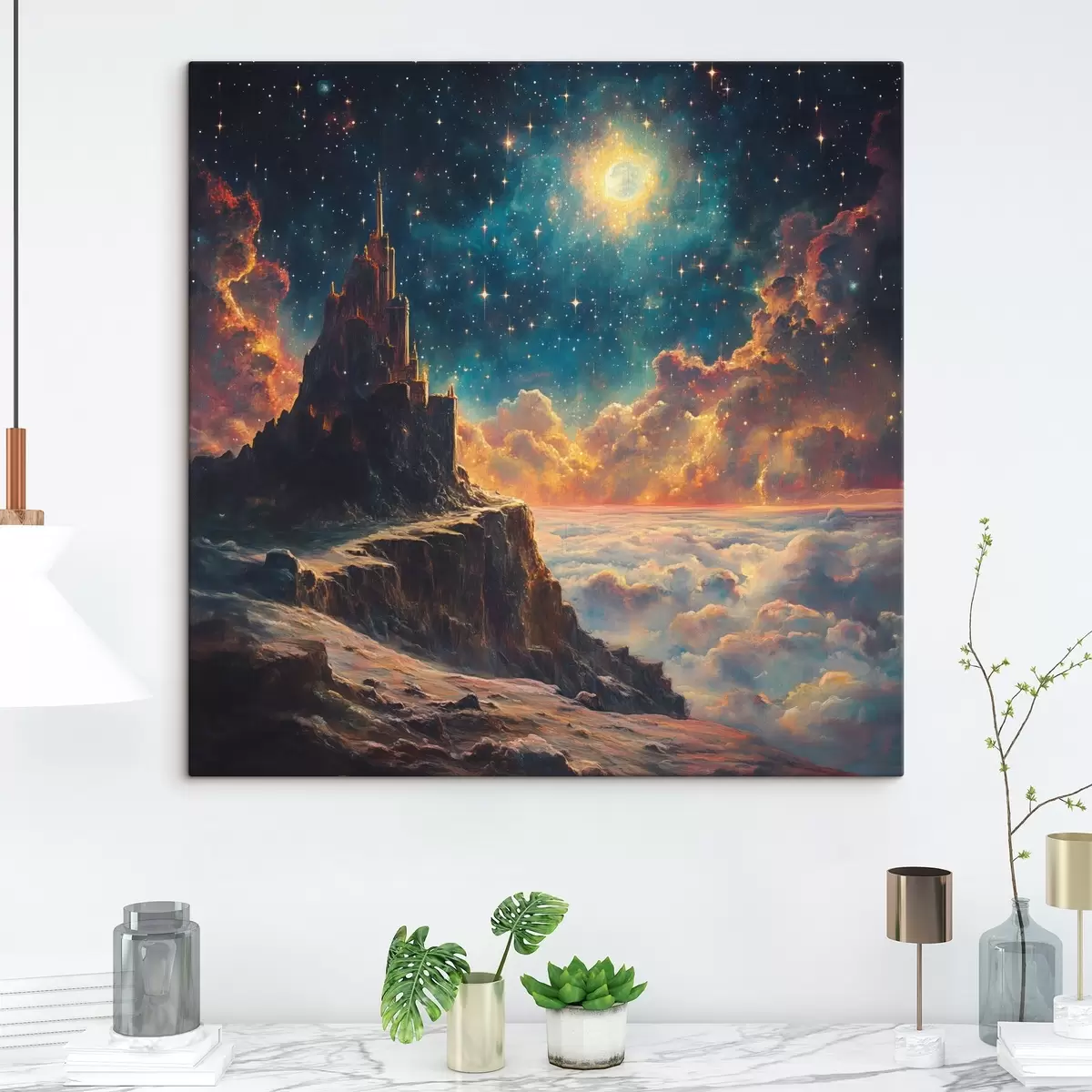 carta da parati Montagne e cielo stellato notturno nr. s42500