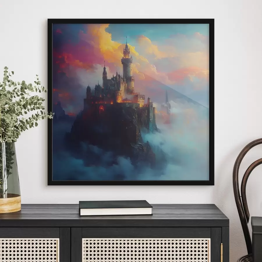 carta da parati Castello su una roccia tra le nuvole nr. f42501