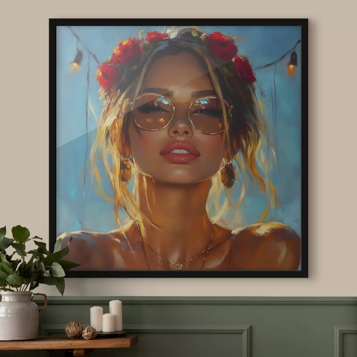 Poster Ritratto di ragazza con occhiali da sole f42503