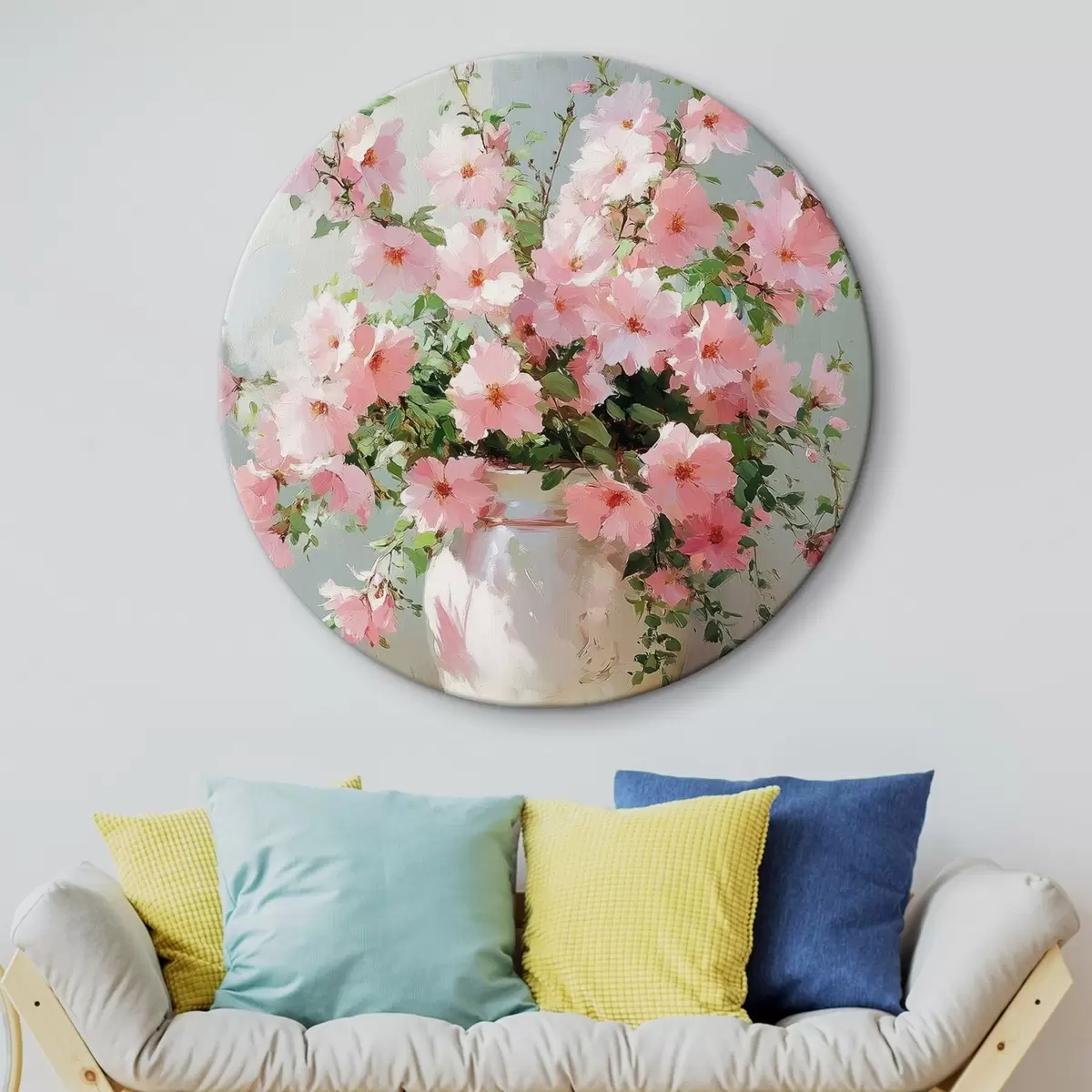 Quadri rotondi Bouquet di fiori rosa r42491