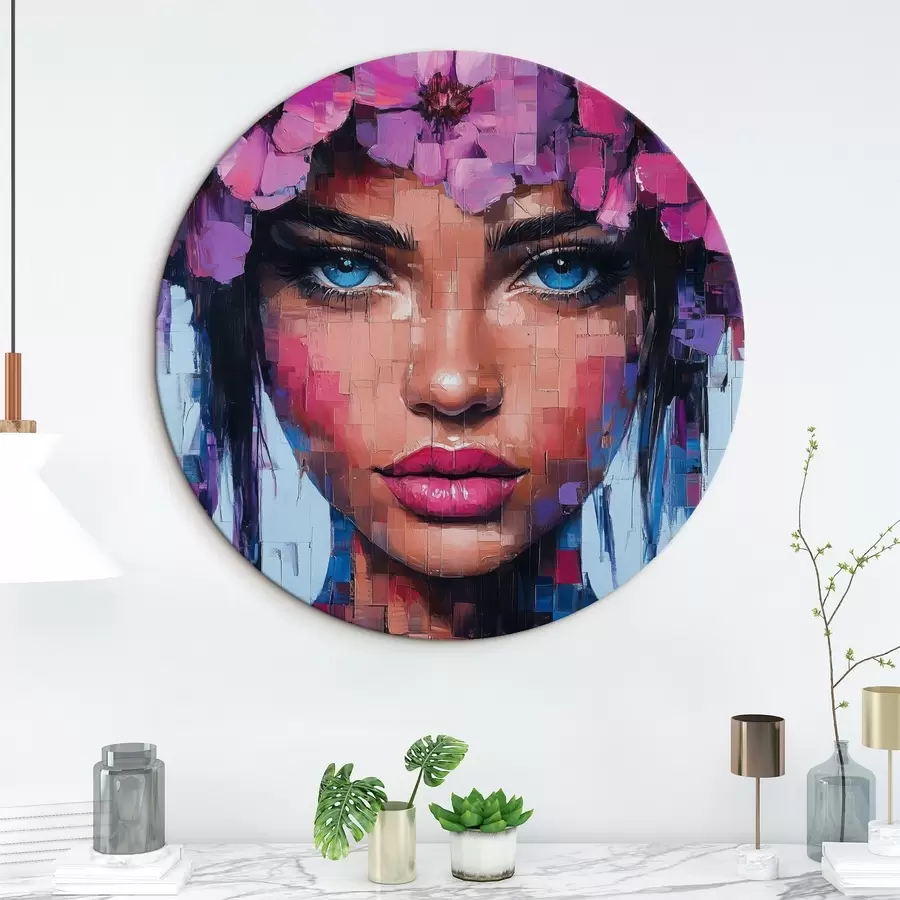 carta da parati Ritratto di ragazza realizzato con pezzi di mosaico nr. r42504