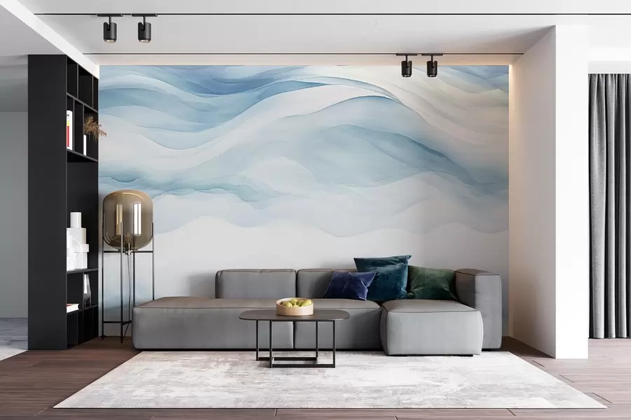carta da parati Onde blu ariose, astrazione nr. w08654