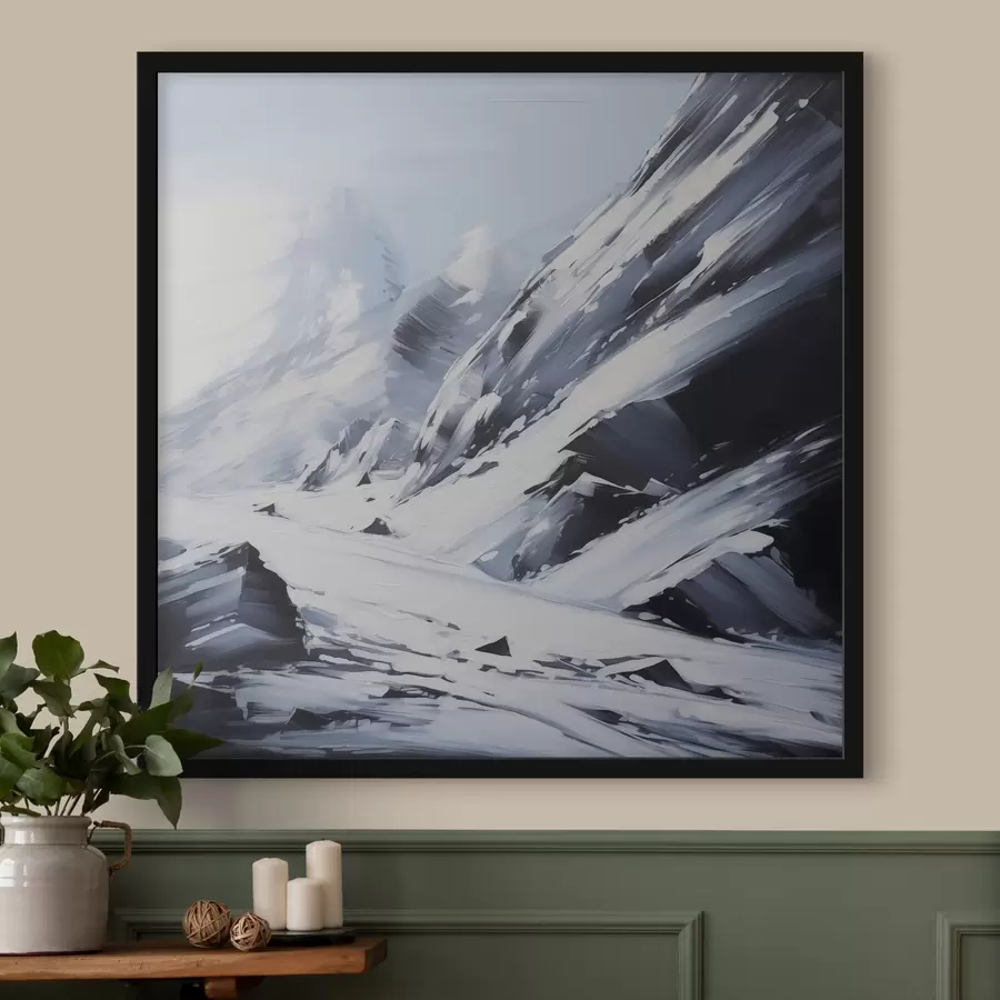 carta da parati Le rocce innevate imitano le pennellate di un dipinto nr. f42585