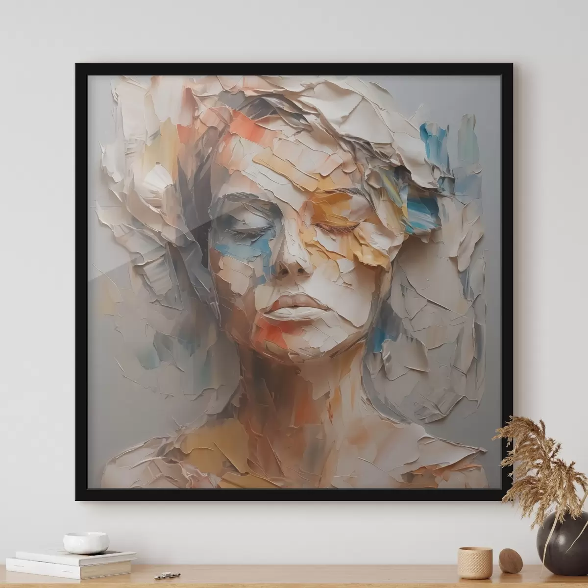 Poster Ritratto astratto di una ragazza imitazione di pennellate f42587