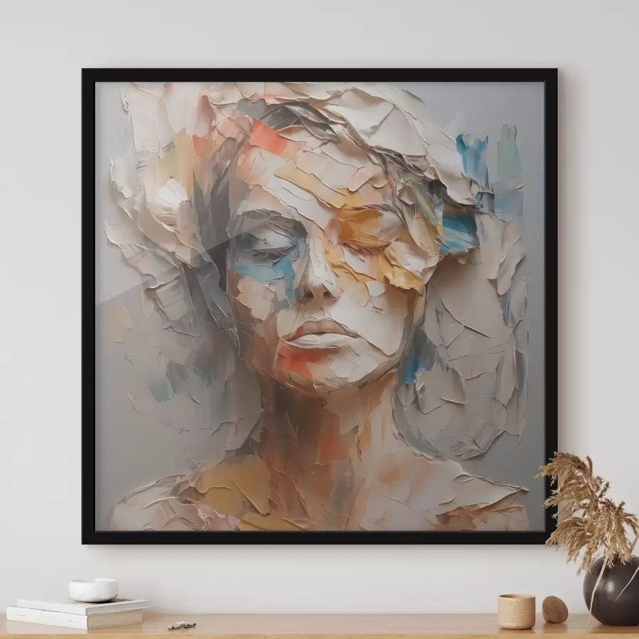 carta da parati Ritratto astratto di una ragazza imitazione di pennellate nr. f42587