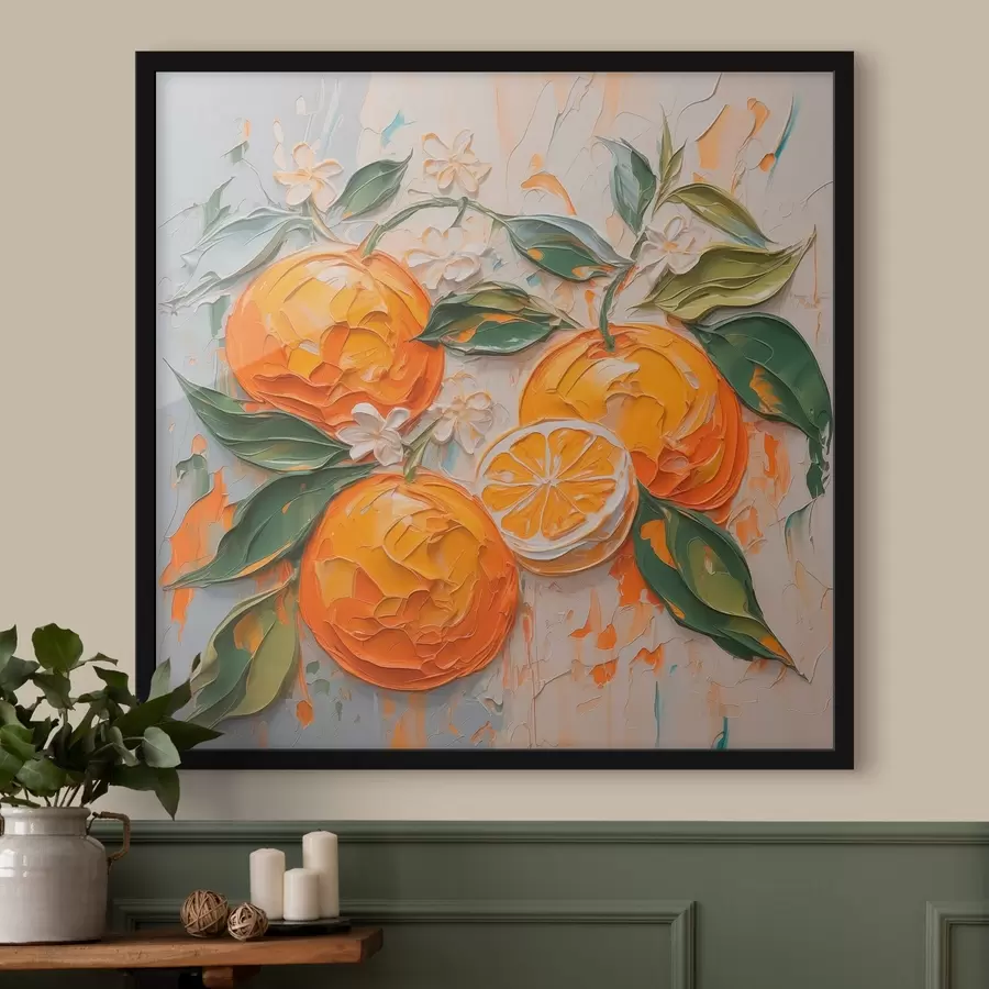 carta da parati Arance pennellate astratte di imitazione nr. f42591