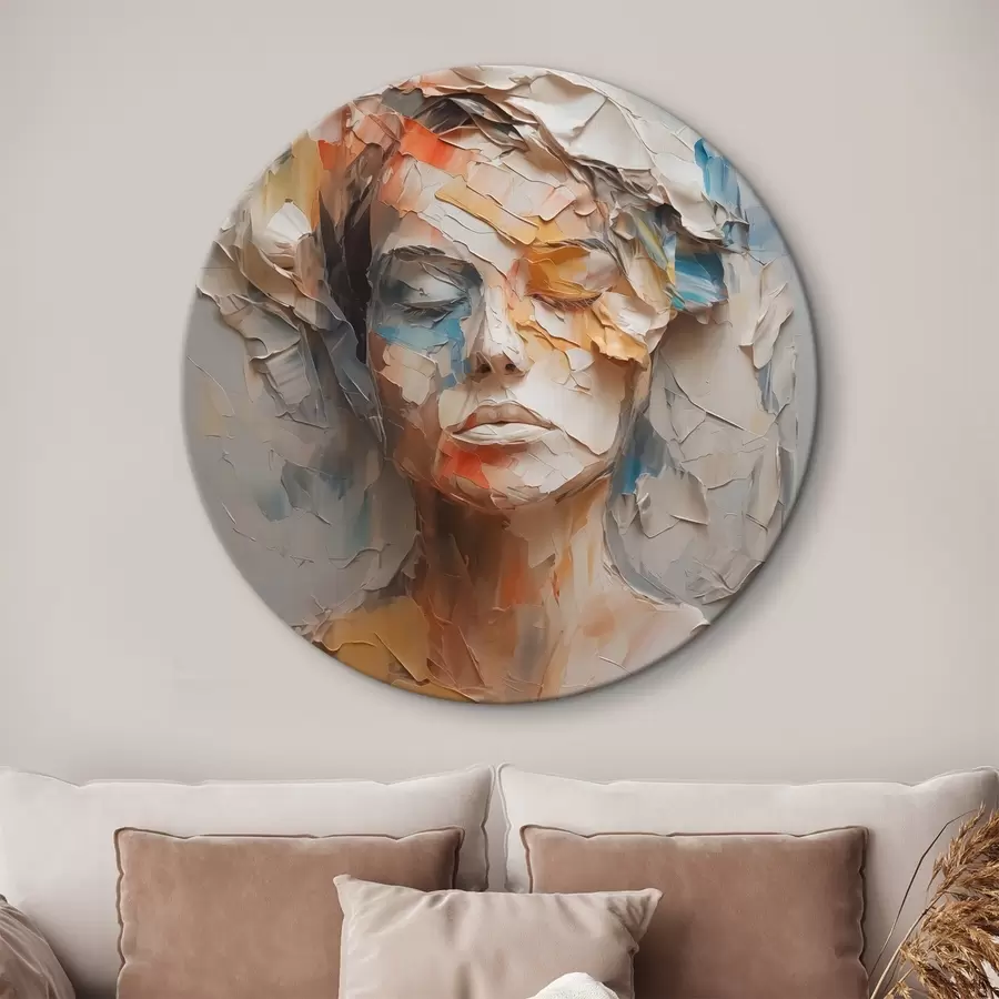 carta da parati Ritratto astratto di una ragazza imitazione di pennellate nr. r42587