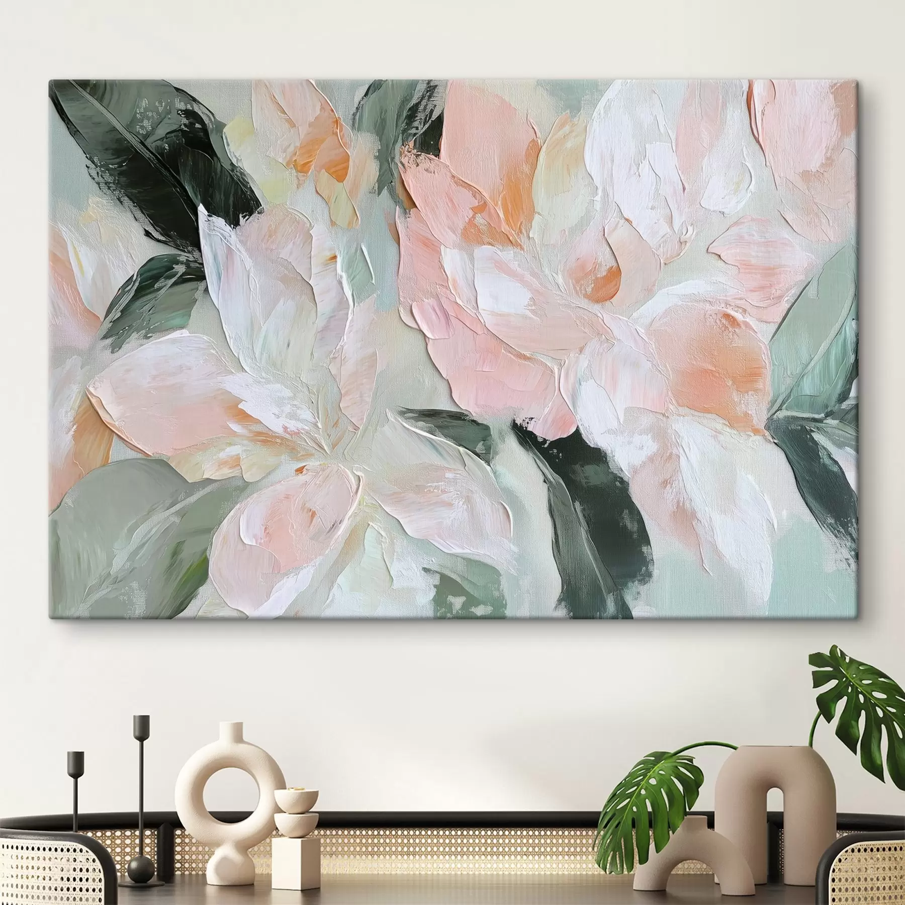 carta da parati Fiori astratti nello stile della pittura ad olio nr. s42601