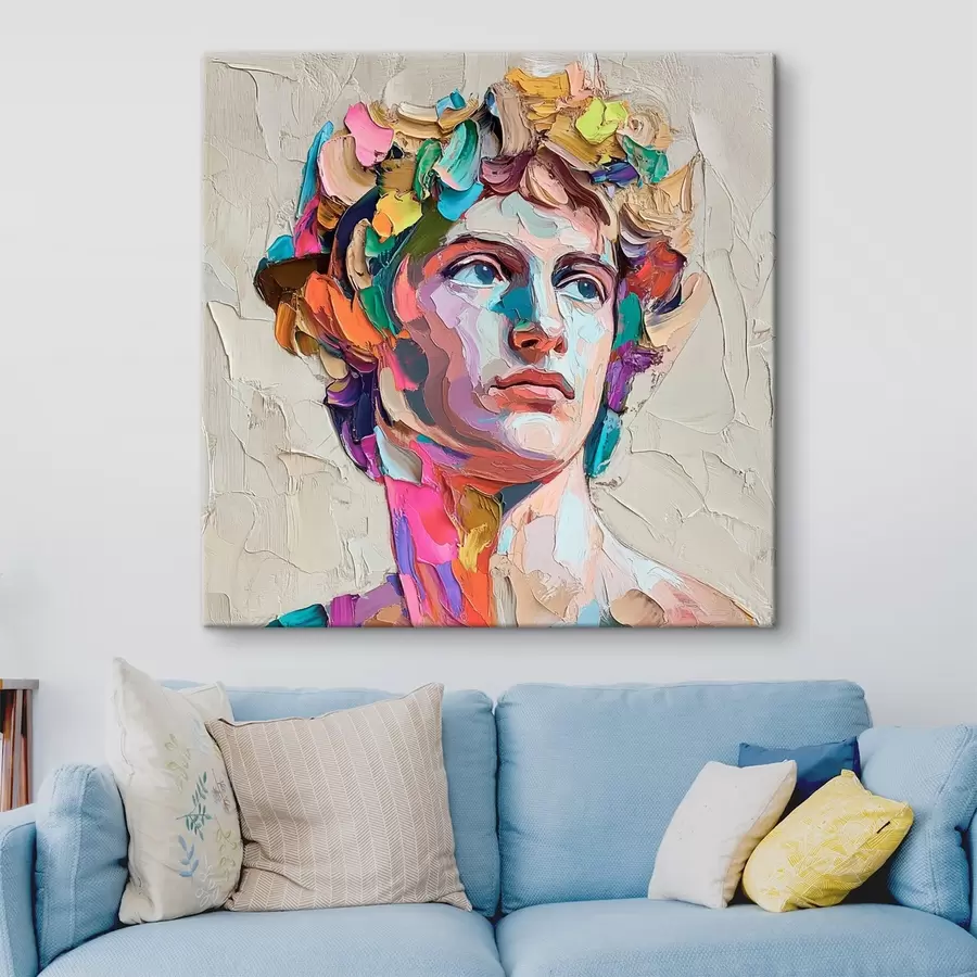 carta da parati Testa di Davide con tratti multicolori nr. s42607