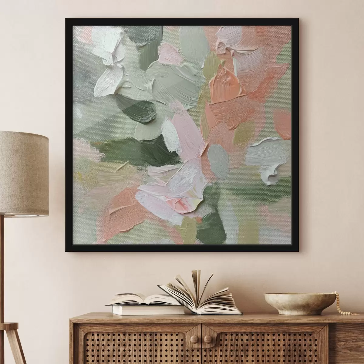 Poster Pennellate astratte di colore f42600