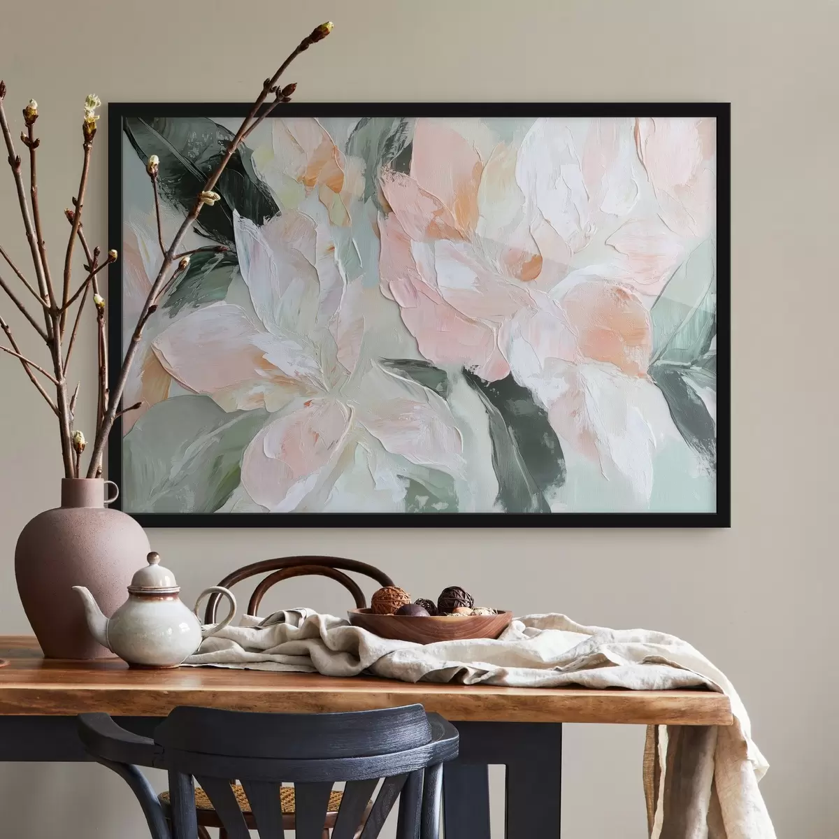 Poster Fiori astratti nello stile della pittura ad olio f42601