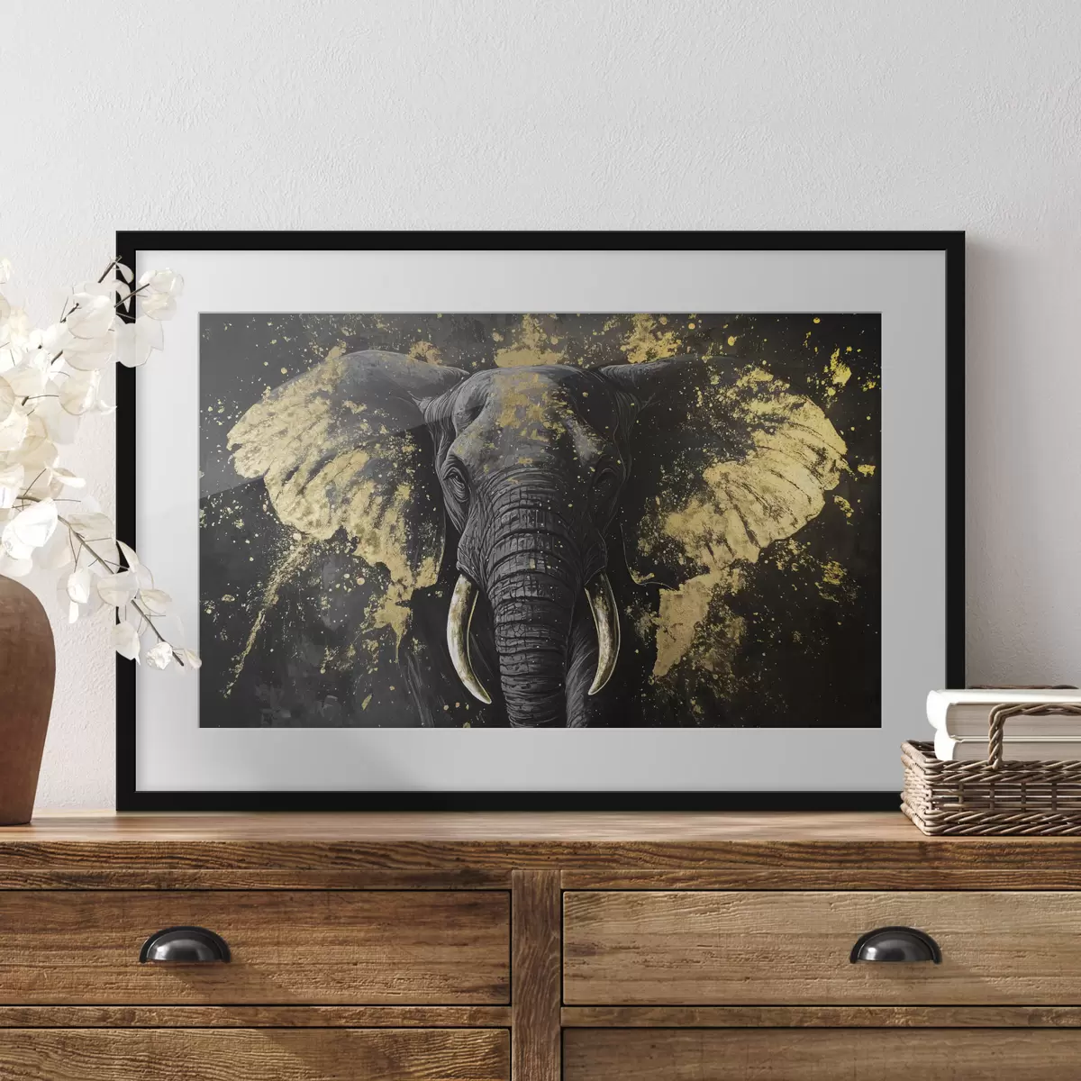Poster Elegante elefante nero f42602