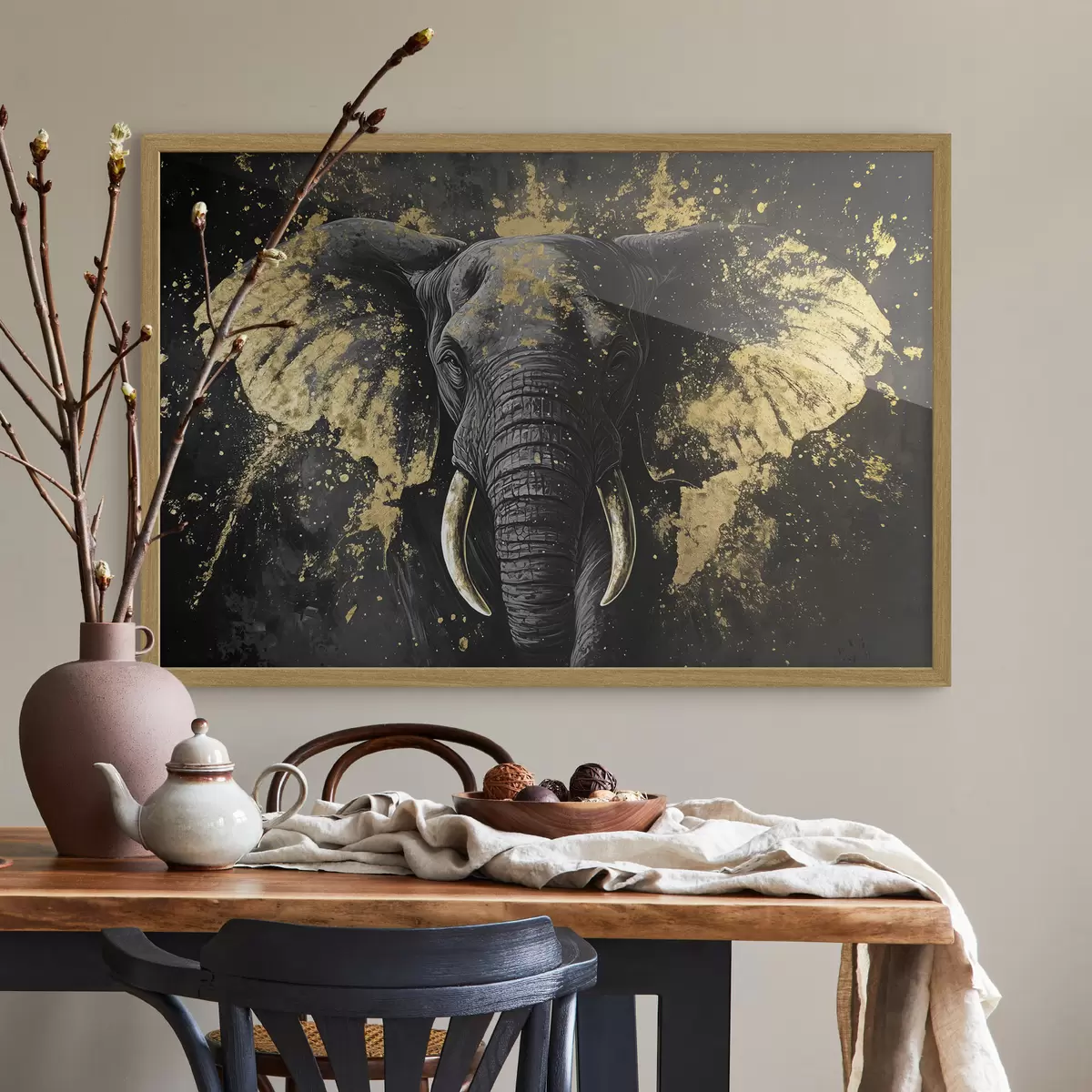 Poster Elegante elefante nero f42602