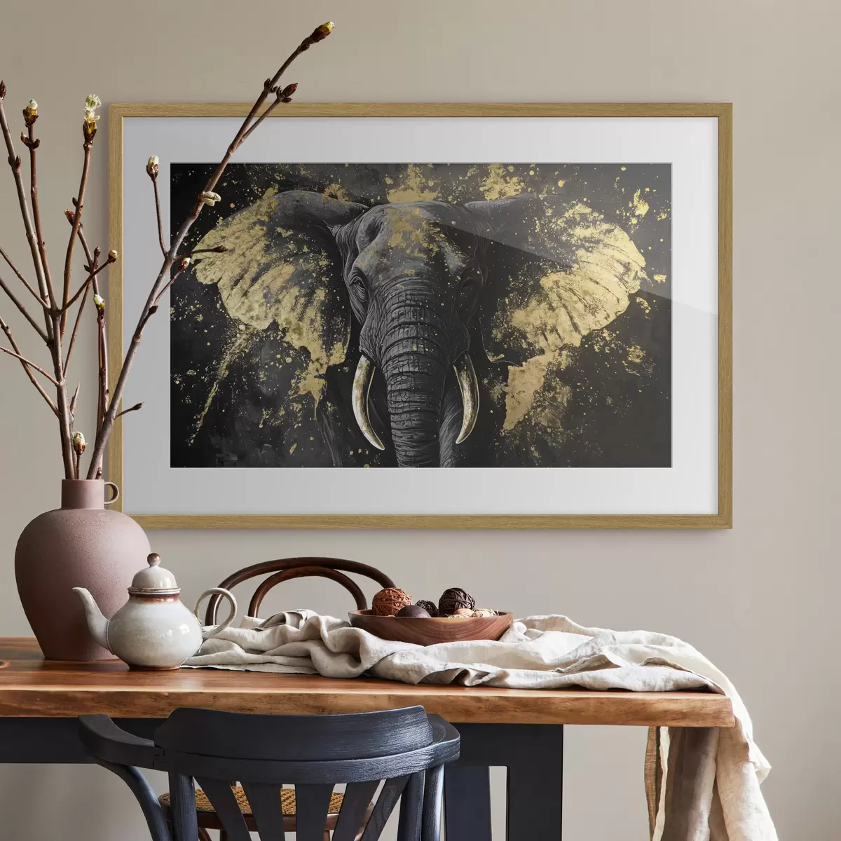 Poster Elegante elefante nero f42602