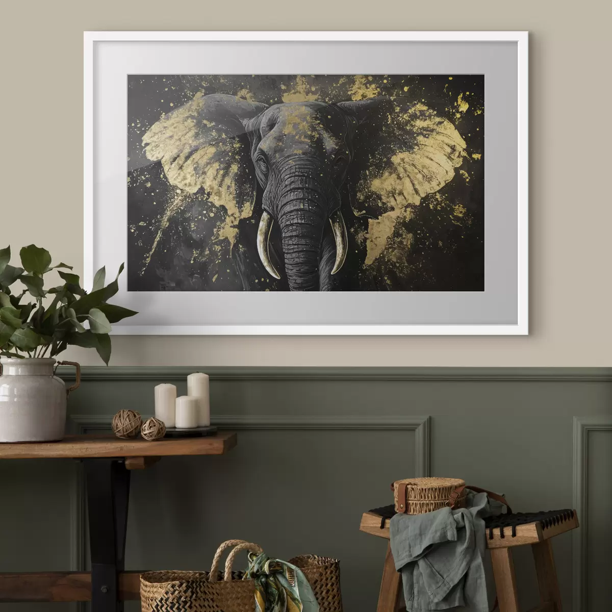 Poster Elegante elefante nero f42602