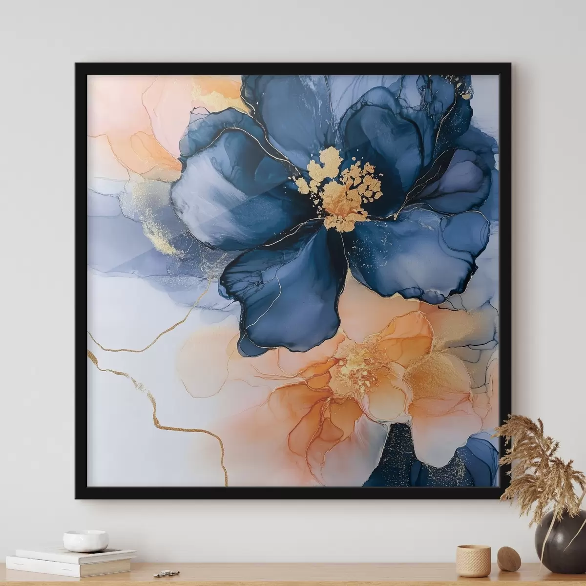 Poster I fiori sono disegnati con la tecnica dell'inchiostro ad alcool f42605