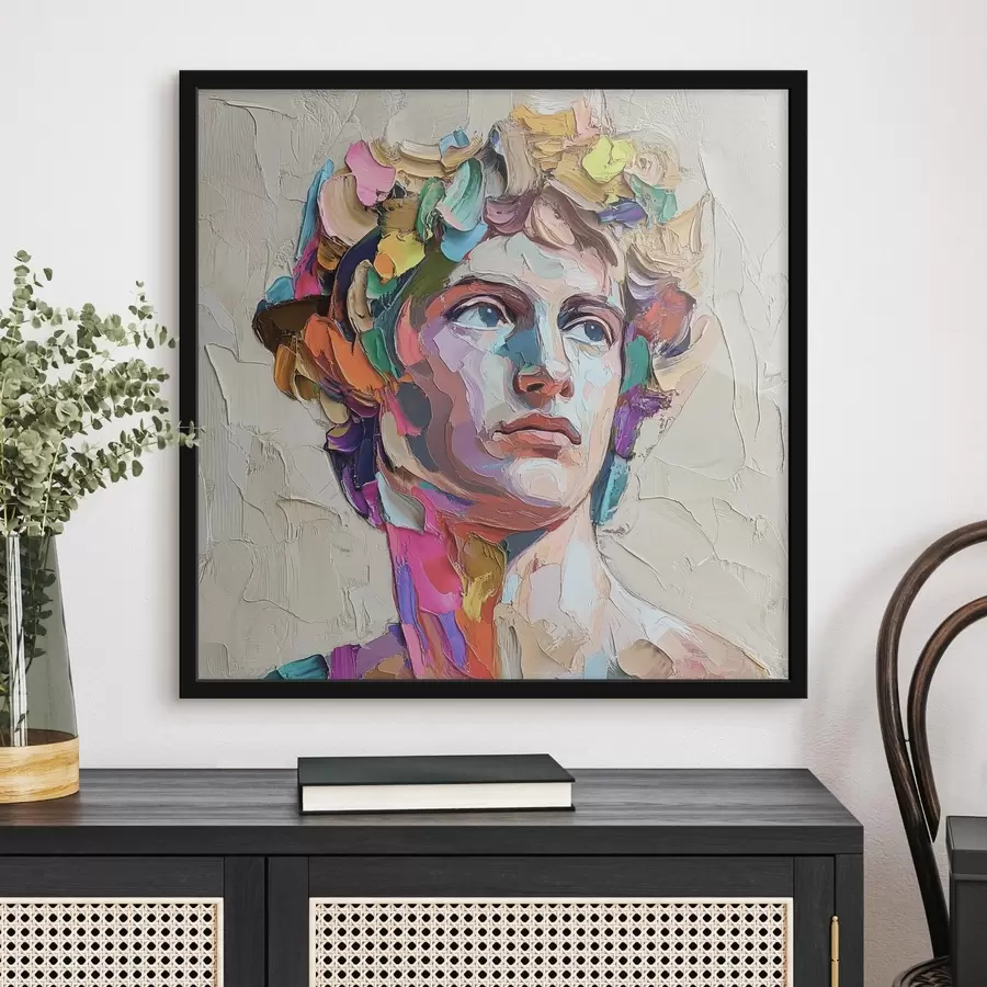 carta da parati Testa di Davide con tratti multicolori nr. f42607