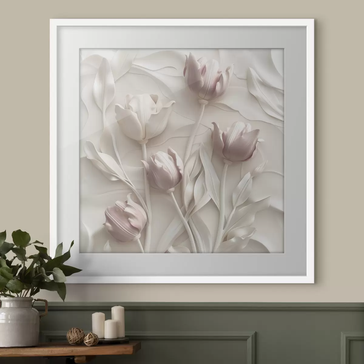 Poster Fiori volumetrici delicati f42613
