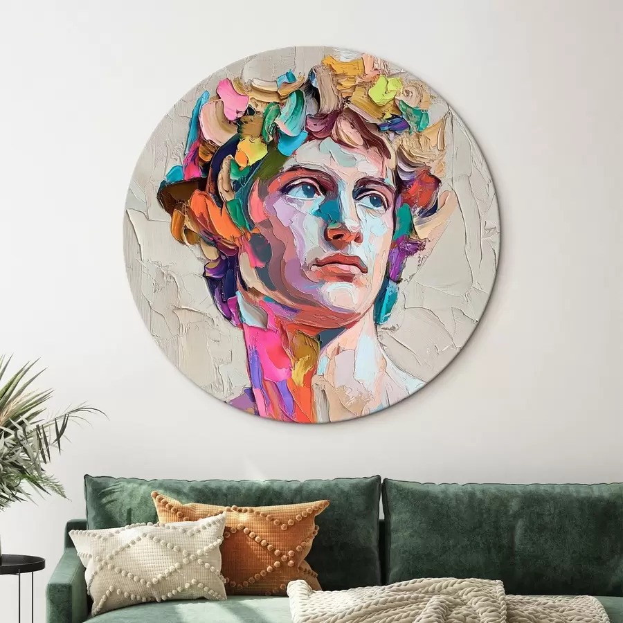 carta da parati Testa di Davide con tratti multicolori nr. r42607