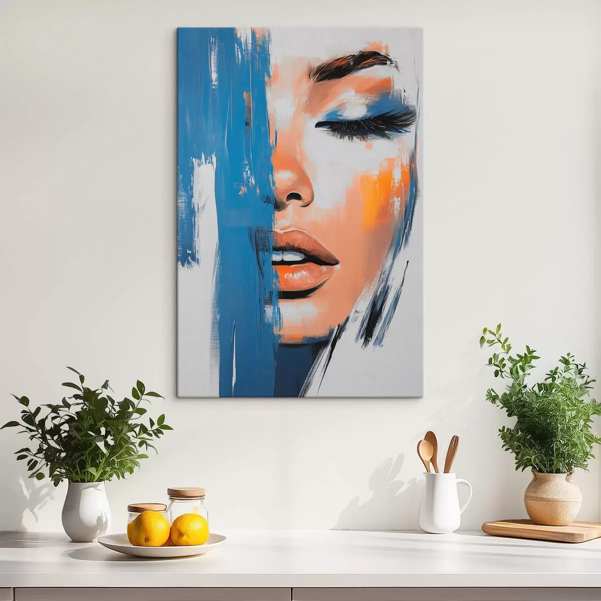 carta da parati Ritratto di donna con pennellate nr. s42553